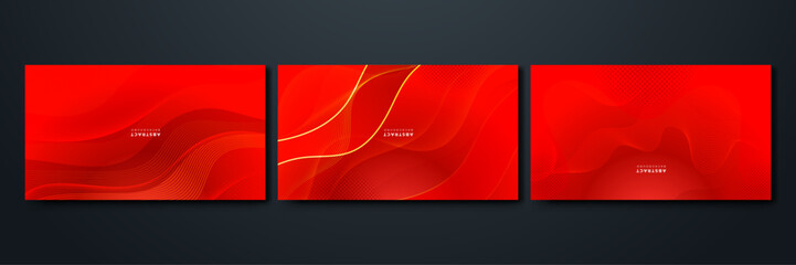 Abstract modern red gradient waves overlap background with copy space for text. Minimal concept. Vector illustration