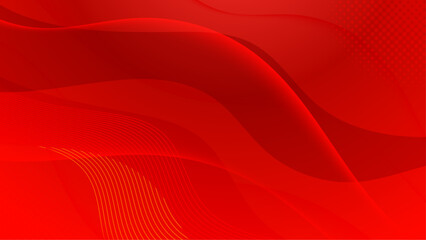 Red creative wave business banner background