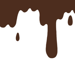melted chocolate dripping on white background
