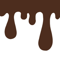 melted chocolate dripping on white background