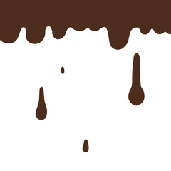 melted chocolate dripping on white background