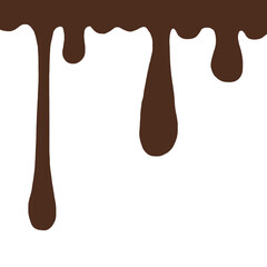 melted chocolate dripping on white background