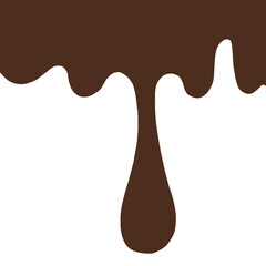 melted chocolate dripping on white background
