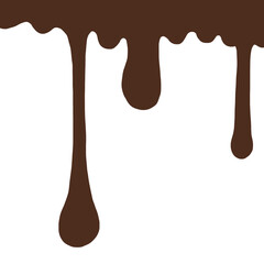 melted chocolate dripping on white background