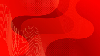 Abstract background with sun rays, wavy pattern and grunge elements in saturated red. Great for autumn themes. No transparencies.