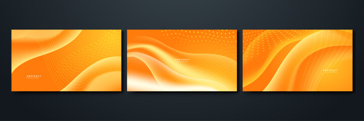 Abstract modern orange gradient waves overlap background with copy space for text. Minimal concept. Vector illustration