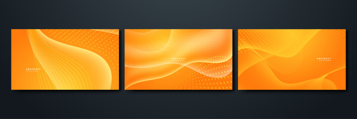 Naklejka premium Abstract orange wave background. Dynamic shapes composition. Modern template design for covers, brochures, web and banners.