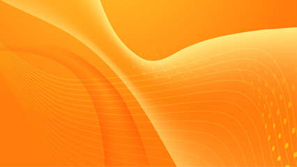 Minimal geometric background. Orange elements with fluid gradient. Dynamic shapes composition.