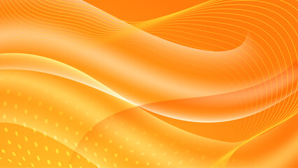 Minimal geometric background. Orange elements with fluid gradient. Dynamic shapes composition.