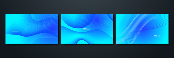 Minimal blue geometric background. Dynamic shapes composition.