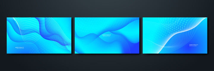 Blue waves background vector. Fluid gradient shapes composition. Futuristic design posters. Trendy.