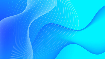 Minimal blue geometric background. Dynamic shapes composition.