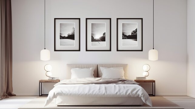 interior of a bedroom mockup