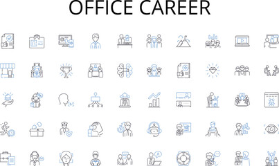 Office career line icons collection. Maintenance, Supervision, Protection, Hygiene, Cleaning, Security, Support vector and linear illustration. Safety,Assistance,Comfort outline signs Generative AI