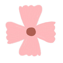 cute flower doodle isolated on white background
