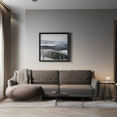 A Scandinavian-inspired living room with neutral colors and clean lines4, Generative AI