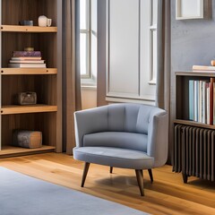 A cozy reading nook with built-in bookshelves and a comfortable armchair1, Generative AI