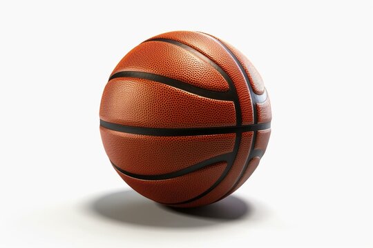 3D basketball isolated on white background. Generative AI