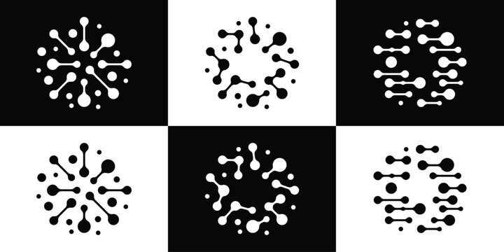 circle connection logo design technology icon vector illustration
