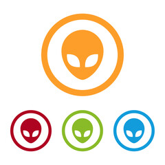 Colorful Alien Icons With Rings