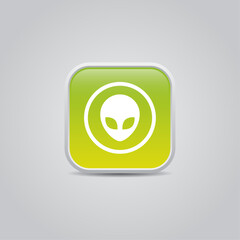 Simple Vector Green Alien Icon