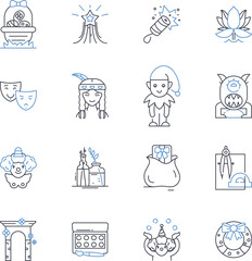 Ambitious projects line icons collection. Visionary, Innovation, Boldness, Audacity, Trailblazing, Piering, Disruptive vector and linear illustration. Generative AI