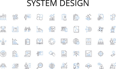 System design line icons collection. Freelance, Self-employed, Entrepreneur, Outsourced, Subcontractor, Consultant, Soloist vector and linear illustration. Overhead,Autonomy,Expertise Generative AI