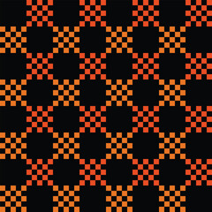 Black and orange gingham pattern. Seamless vector plaid design suitable for fashion, home decor and stationary. Perfect for Halloween and thanksgiving.