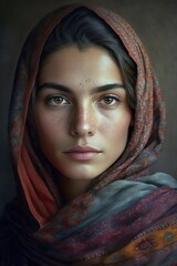 Naklejka premium portrait of a woman, generative AI