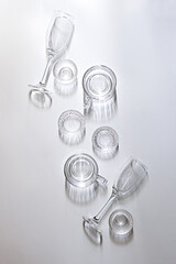 The shadow of the glass in the sun