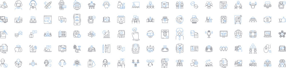 Business Nerks line icons collection. innovation, entrepreneurship, strategy, collaboration, nerking, leadership, organization vector and linear illustration. Generative AI