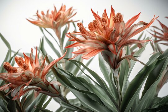 A 3D illustration of the Doryanthes Excelsa plant on a white background. Generative AI