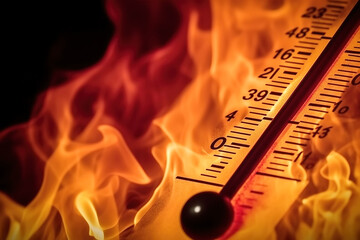 Burning temperature table of black background