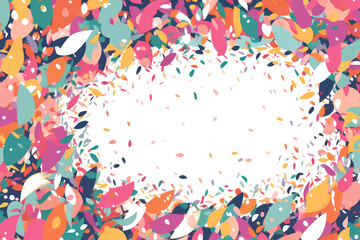 Transparent Confetti Border Frames AI Generated