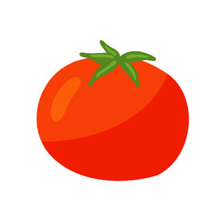 Tomato vegetable isolated on white. Vector flat clipart.