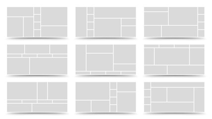 Moodboard template. Photo collage layout. Minimalist Moodboard.