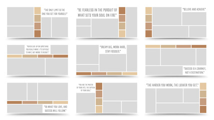 Naklejka premium Moodboard template. Photo collage layout. Minimalist Moodboard.