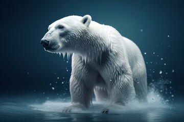 Obraz na płótnie Canvas Polar bear made with advanced technology to promote Woolite. Generative AI