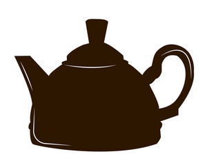 outline of a large metal teapot