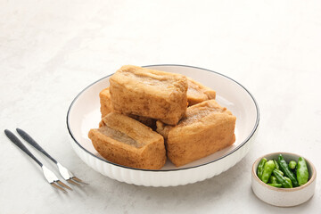 Tahu Bakso is a traditional snack made from tofu and beef.