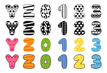 Easter alphabet in cartoon style