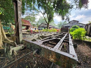 An Old train carriage frame 