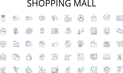 Shopping mall line icons collection. Healing, Patients, Health, Medicine, Emergency, Care, Surgery vector and linear illustration. Doctor,Nurses,Treatment outline signs set Generative AI