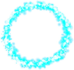 transparent shining blue dust particles