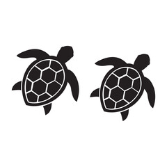 Obraz premium sea turtle set icon symbol
