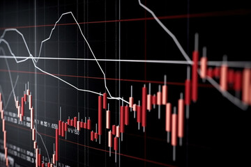 Stock market map transaction analysis investment finance, stock market financial or foreign exchange chart market chart crisis losses, growth income and profits win the trend