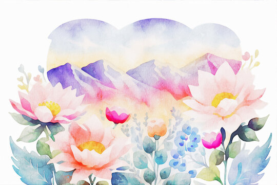 Beautiful Watercolor Flower Wedding Illustrations of Various Flowers