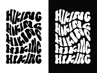 Word warp hiking t-shirt design 
