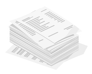A pile of paper work order isometric isolated cartoon symbols cartoon