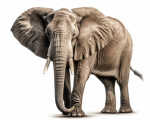 Fototapeta na wymiar photo of elephant isolated on white background. Generative AI